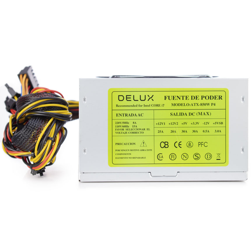 Fuente para PC Delux ATX-850W P4 220V/50Hz 8A